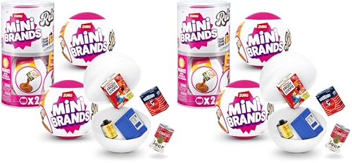 Mini Brands Capsula a sorpresa Retro di ZURU con Minis da collezionare a tema retrò, (2 Capsule) (Confezione da 2)