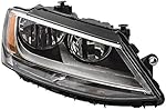 Brock Headlight fits 11-18 Volkswagen Jetta /GLI & Hybrid Passenger Halogen Headlamp