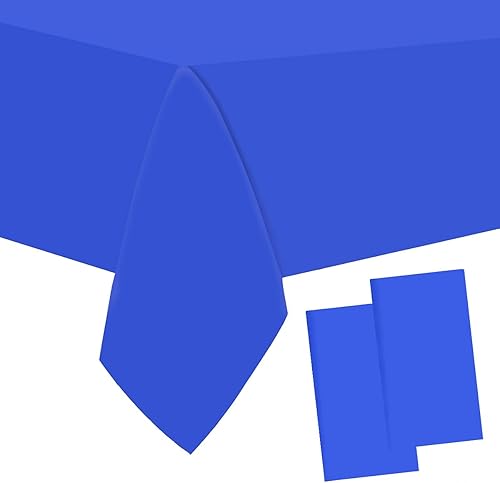 Miniatura 14 de 2 Empaque de mantel de plástico blanco, 54 pulgadas x 108 pulgadas, rectangular desechable para fiesta, adecuado para decoración de mesa en