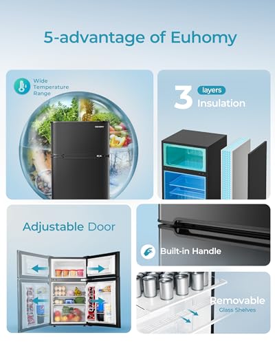Euhomy RF-H Mini Fridge With Freezer, 3.2 Cu.Ft Mini Refrigerator thumb #4