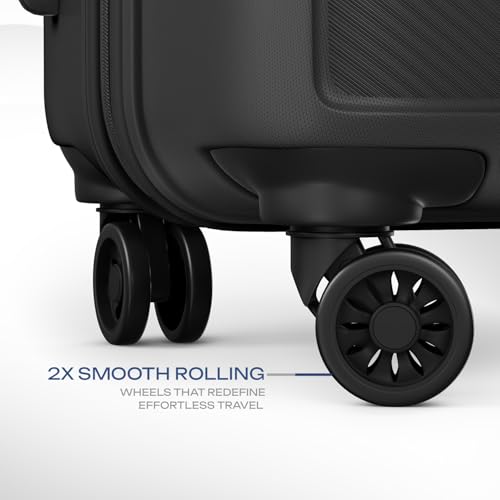 Image of Safari Pentagon Pro 8 Wheels Checkin Trolley Bag, Hard Case Polypropylene 360º Wheeling Luggage for Men & Women, Suitcase for Travel, Black, 66Cm Medium Size