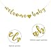 Gold Glitter Welcome Baby Banner Happy 1st Birthday Party Decoration Props, Baby Shower Party Supplies