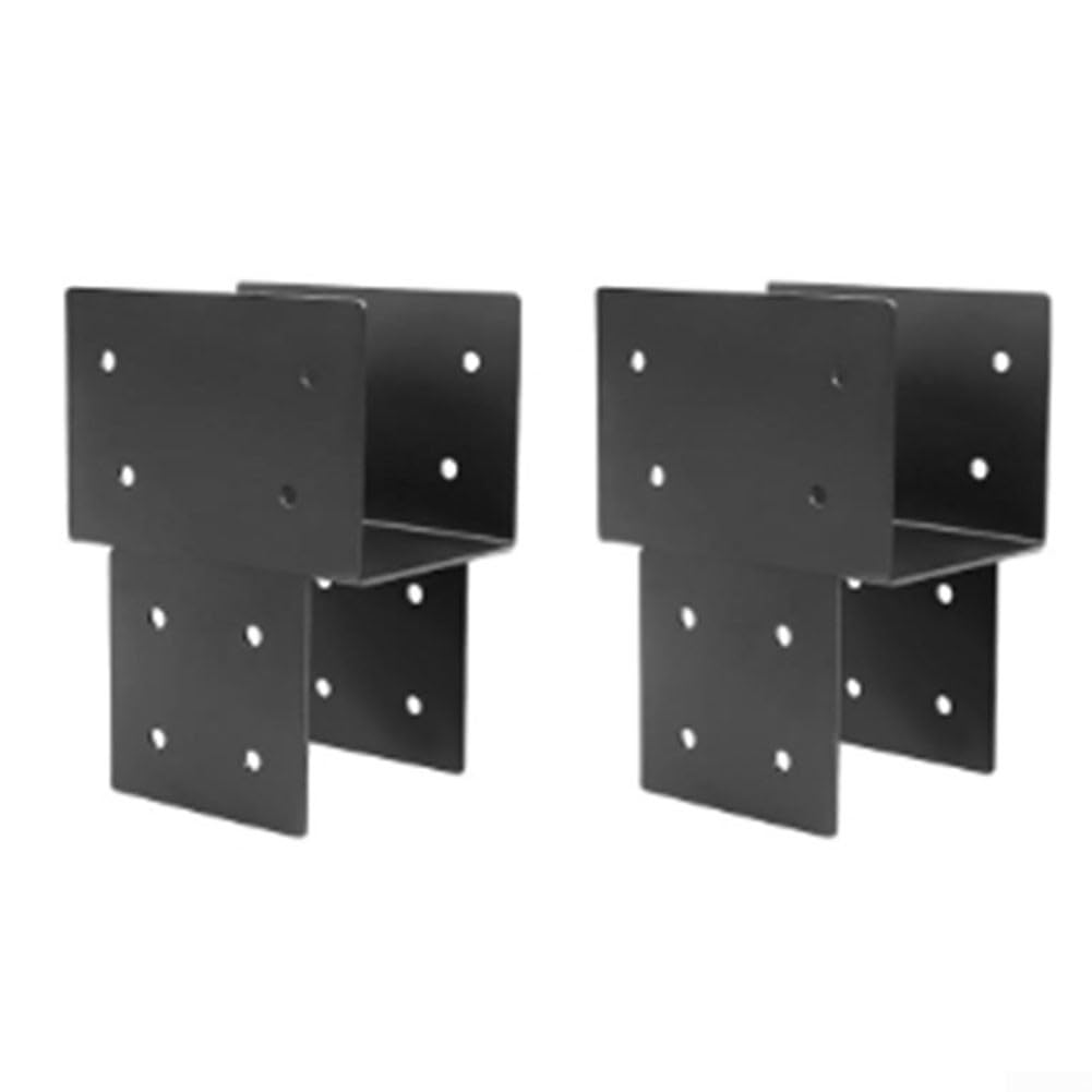 Poteau de tonnelle support d'arrimage en métal noir 10x10 cm