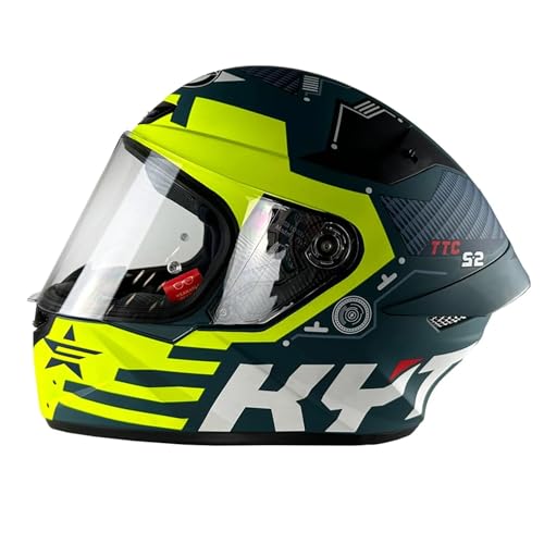 Casco Moto Integral KYT TT-Course FUSELAGE Amarillo Mate Decorado Talla L HOMOLOGADO
