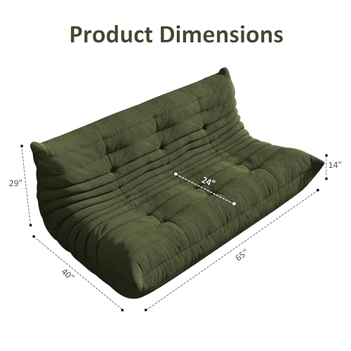 Image of Modular Sectional Sofa Couches L-Shape Couch 3 Seat Modular Sofa Memory Foam Sectional Couches for Living Room, (Green, 3-Seater)