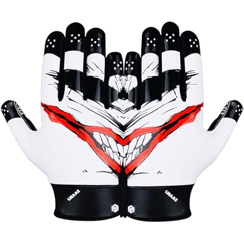 LISAAZ Ball Feel Sensation fit Youth Football Gloves Tacky Football Gloves Men | Football Gloves for Kids 8-12 Top Notch Football Receiver Gloves in Adult/Football Gloves Youth Sizes Cover