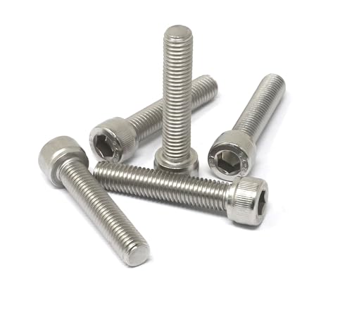 Image of iexcell 5 Pcs M10 x 50mm Thread Pitch 1.5 mm Stainless Steel 304 Hex Socket Head Cap Screws Bolts Kit