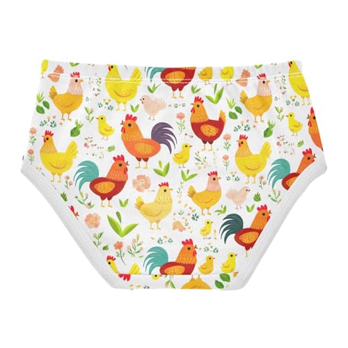 Joisal Toddler Underwear Floral 2t Cotton Cute Panties Girl Personalized Briefs Underpants Cartoon Chickens2