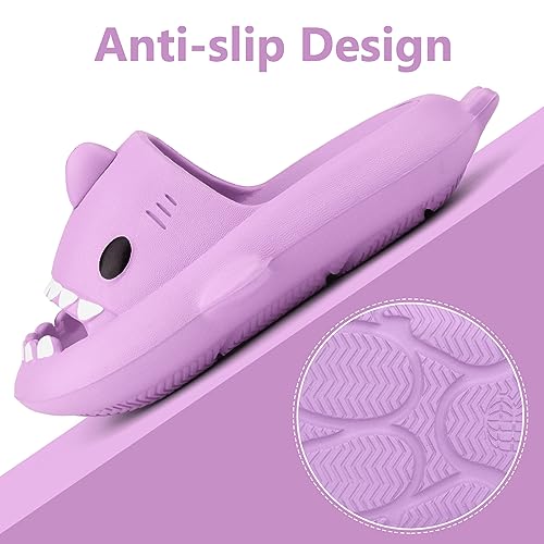 Image of Kids Shark Cloud Slides | Toddler Boys Girls Shower Slippers | Boys Girls Cute Cartoon Fish Flip Flops | Beach Pool Home Sandals | Quick Dry Non-Slip
