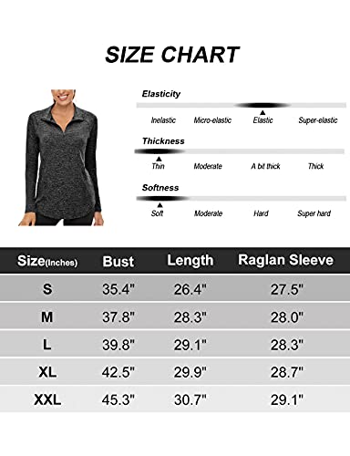 Luranee Women's Quarter Zip Pullover, Oversized Athletic Workout Top, Moisture-Wicking Gym Wear, Dark Grey Xl #TOP5
