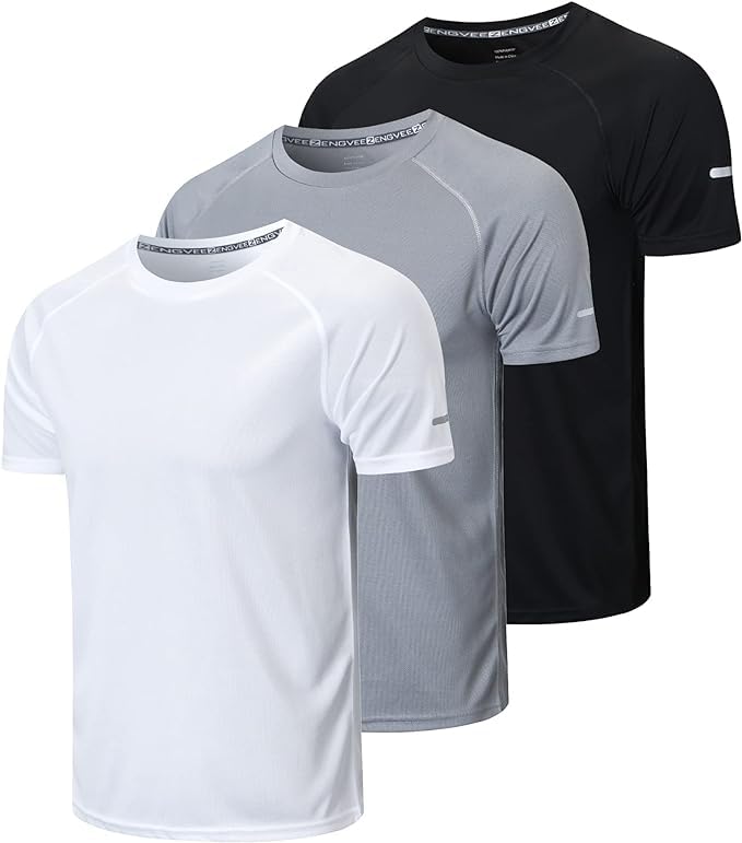 Blusas, Sports Hombres 3 Piece Fitness Sports Shirt Quick Dry Running Shirt Hombres Manga Corta Sports T Shirt