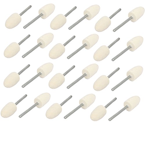Aexit 3mm Dia Abrasives drill hole 10mm Tapered Head Felt Mounted Point Grinding Polishing Tool 24pcs Model:91as424qo523