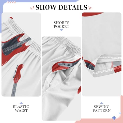 Red Guitar Boys Pants Boys Athletic Pants Long Pant for Boywith Pockets Wide-Leg Size 6-14Y4