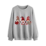 Oversize Shirt Damen Vintage Women's Lace Sweatshirt Colorblocks Pullover Crew Neck Top Long Sleeve Jumper with Lace Appliqué