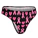 XUTSAKDCJ Women's Fashion No Show Thong Comfortable Pink Ribbon Breast Cancer Awareness Symbol Hearts Panties Workout Yoga Gym Seamless Thongs