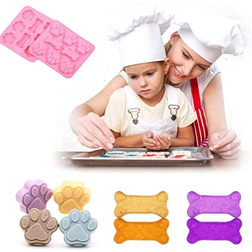 Molde para helado de silicona huella de perro 4 pcs miniatura 7
