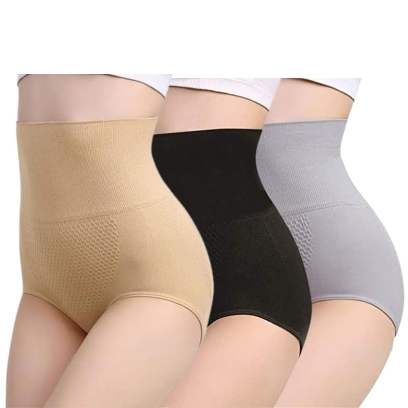 Shapewear for Women Tummy Control Panty for Women | Seamless Cotton Hipster Panty | Slimming Tummy Tucker | Body Shaper for Belly Fat (Multicolor) Pack of 3-image-39