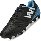  Lvptsh Botas de Fútbol para Niños Tacos Zapatos de Fútbol Aire Libre Calzado de Fútbol Ligero Antideslizante Zapatos de Atletismo Profesional,Black,EU37