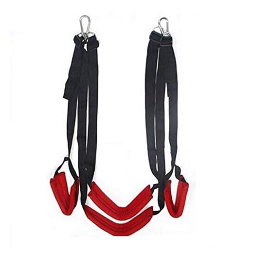 Masajeador Juego giratorio de giro para juego en el techo para adultos Capacidad de hasta 800 lbs Spining de 360 ​​grados con marco de triángulo de acero y ajustes de resorte Placer para parejas (rojo