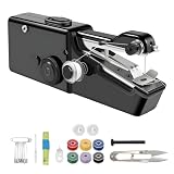 Zolara Machine à Coudre à Main pour Réparation Rapide, Mini Format Électrique USB ou Piles pour Retouches de Vêtement et Rideau, Set Accessoires de Couture avec 6 Bobines, Mètre et Ciseaux, Noir