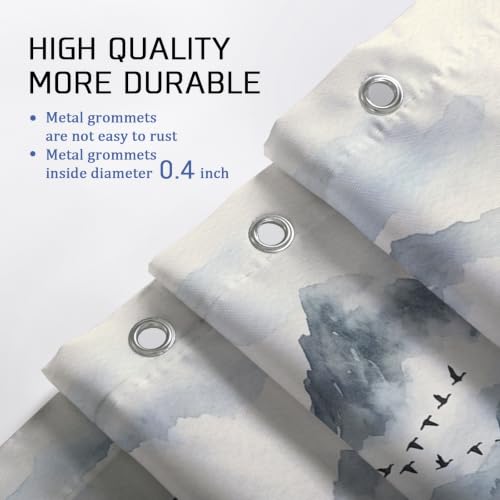 Rideau de douche montagnes rustiques 183x183 avec tapis vert - 6