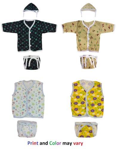 Image of TANGY Hosiery Newborn Baby Boy's and Baby Girls Jhabla Clothing Top Set(Pack of 4)