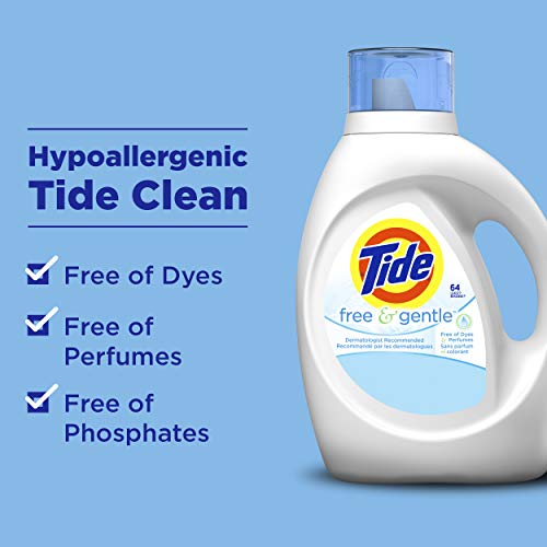 Image of Tide Free & gentle liquid laundry detergent, 96 loads, 138 Fl Oz