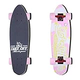 Hignful Anfänger Cruiser Skateboard Deluxe, Fishboard Balance Board Penny Board Günstig Professionell Ahornholz 4 Rädern Konkav Longboard Skateboards, Für Jungen Mädchen,B