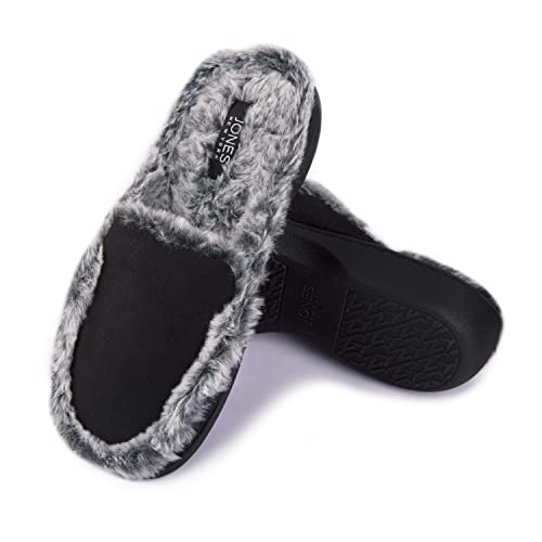 Handcraft Jones New York Fuzzy Faux Suede Mule House Slippers with Arch Support for Women, Soft Warm Indoor/Outdoor Winter Mules2