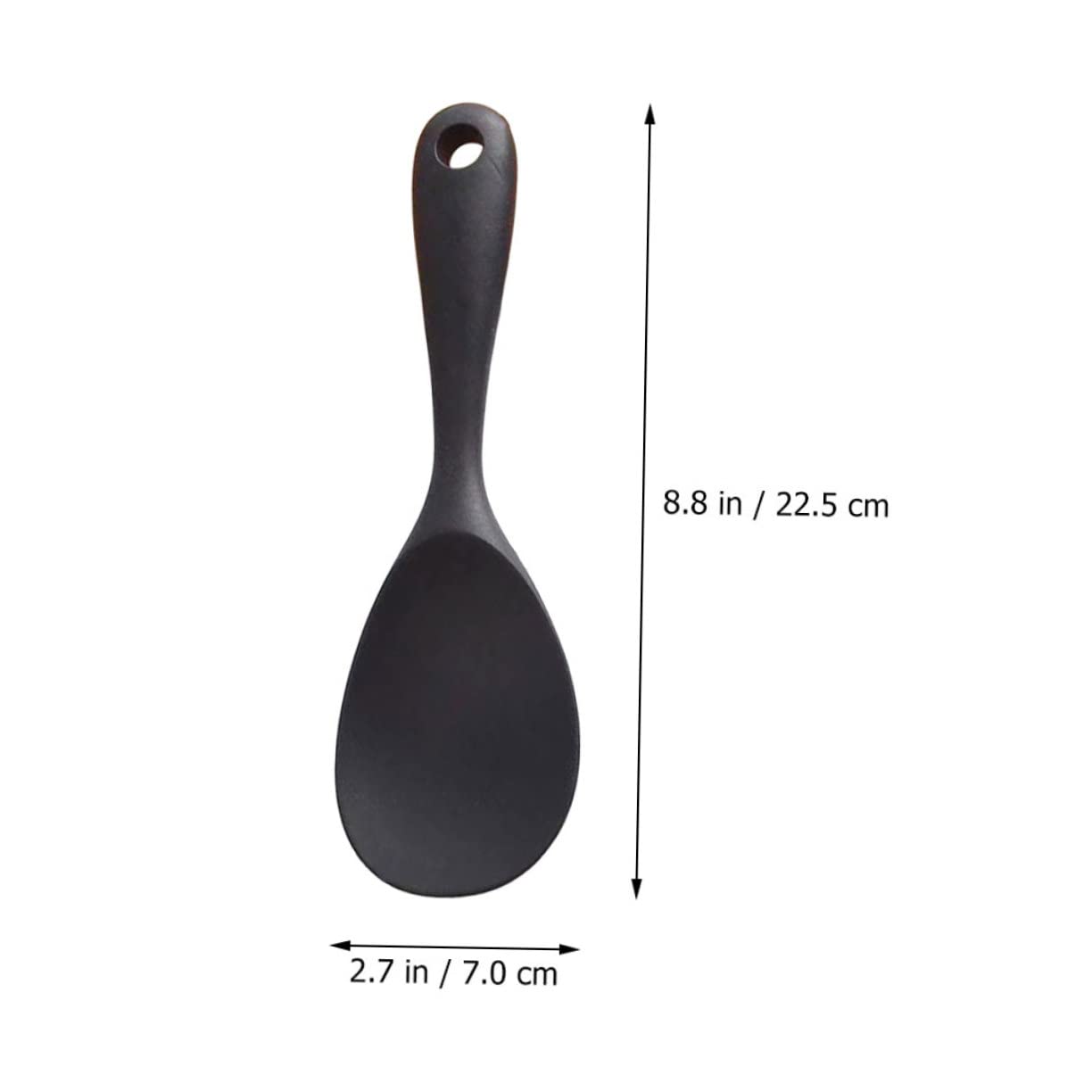 Unomor 2pcs Silicone Rice Spoon Rice Serving Tool Compact Rice Paddle Rice Serving Spatula Reusable Rice Scooper Wear-resistant Rice Spatula Soup Spoons Sushi Rice Paddle Black