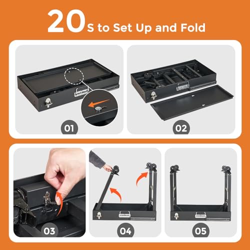 Annualring Portable Outdoor Grill Cart, Folding Grill Table with Wheels,Solid and Stable,31"x 17" Large Space Grill Stand for The Blackstone Griddle Stand 17"/ 22",Ninja Woodfire Grill etc - Thumbnail 7