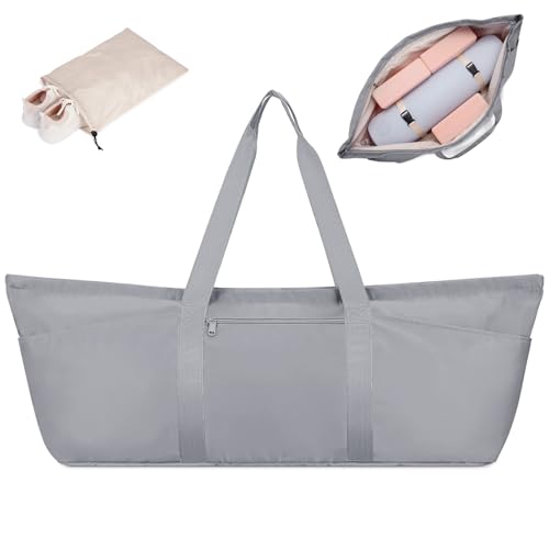 Large Yoga Mat Bag with Shoes Compartment and Wet Pocket Ladies Pilates Gym Tote Bag with Yoga Mat Holder Strap for Women Men Workout Carrier Stuff Accessories