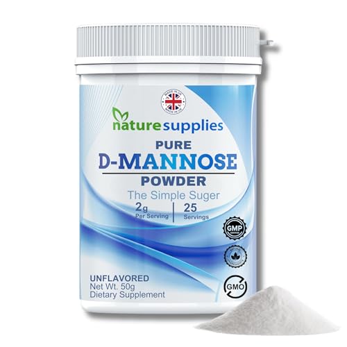 D Mannose Powder 50g Pack - Pure D-Mannose for Natural Support - (NOT D Mannose Capsules or Tablets) GMO Free, Vegan Friendly, No Chemicals - High Strength Dmannose Supplement by Naturesupplies