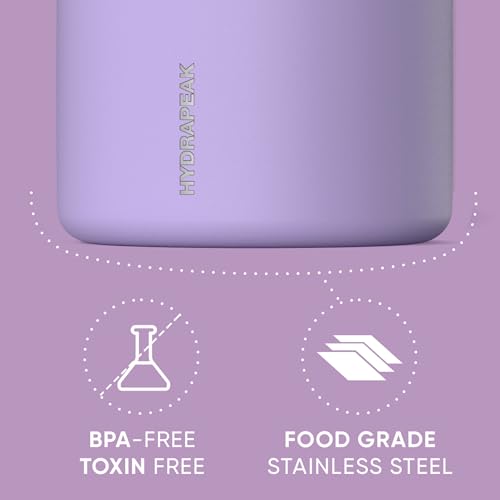 Image of Hydrapeak 18oz Stainless Steel Vacuum Insulated Food Jar for Hot Food and Cold Food, Wide Mouth Leak-Proof Soup Jar for Adults, 10 Hours Hot and 16 Hours Cold (Lavender)