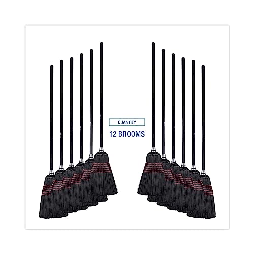Boardwalk 930Bp Flagged Tip Poly Bristle Janitor Brooms, 57-58-1/2", Natural/Black, 12/Carton #TOP5