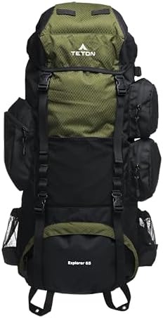 Teton 65L Explorer Internal Frame Backpack for Hiking, Camping, B...