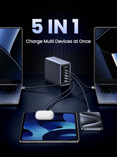 Image of UGREEN Nexode 300W USB C Charger Block, 5-Port Charging Station GaN Desktop Charger Compatible with MacBook Pro /Air, Dell XPS, iPhone 16 /15 /, Galaxy S25 /S24, iPad Air /Pro, Pixel 9, Steam Deck