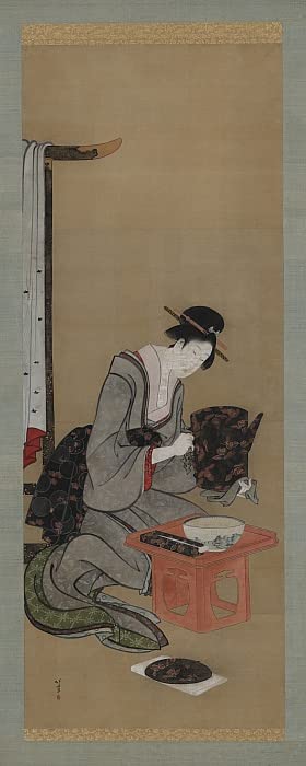 Tableau Maquillage du Nouvel An Edo Hokusai impression sur toile décoration murale salon