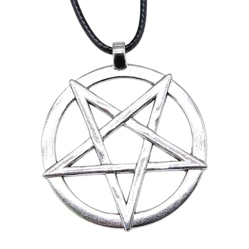 Collier pentagramme inversé en cuir pour vos soirées gothiques et rock