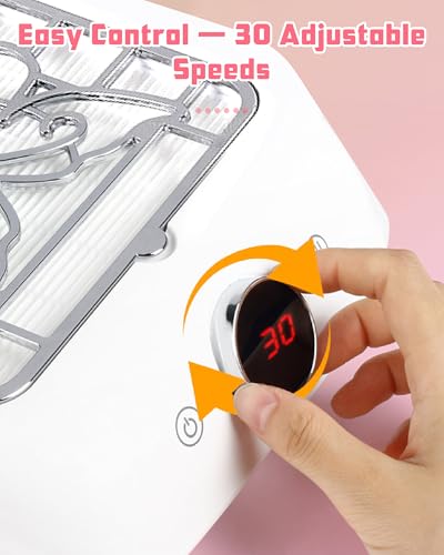 Extractor de polvo para uñas Kabeyoe con 30 velocidades ajustables miniatura 6
