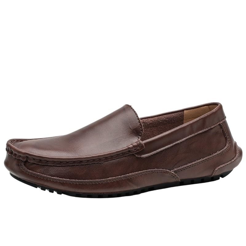 Mens Prom Shoes Faux Leather Vintage Round Toe Anti-Slip Slip Resistant Rubber Sole Classic Slip-on