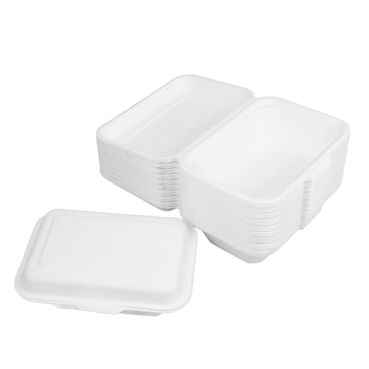 Cajas desechables para comida para llevar INOOMP de papel blanco 600ml biodegradables