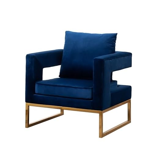 Roundhill Furniture Lenola Upholstered Accent Arm Chair, Blue 29.75D x 27.5W x 34.5H Inch