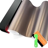 PET Matte Metallic Solar Bronze Vinyl Wrap Auto Car Sticker Decal Film Sheet Bubble Free Air Release Technology with Tool Set 1FTx5FT