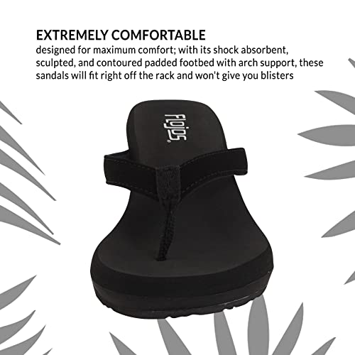 Flojos Women's Olivia Flip-Flop, Black, 7 #TOP1