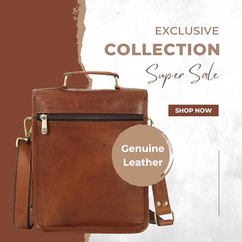 Urban Leather 12 Inch Small Messenger Bag Shoulder Bags Cross Body Brown Vintage Satchel Handbag For Men Women Tablet Purse thumb #3
