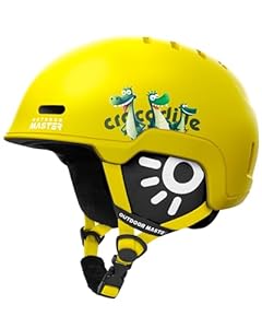 OutdoorMaster Kinder Skihelm, Snowboardhelm für Jungen & Mädchen, Robuste PC-Schale & EPS-Schaum, 12 Belüftungsöffnungen, Verstellbarer Schneesporthelm, Zertifizierter Schneesport- und Snowboardhelm