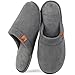Produktbild VeraCosy Herren Scuff Cord Hausschuhe Atmungsaktive Weiche Memory Foam Indoor Outdoor Herbst Sommer Pantoffel Stahlgrau, 44/45 EU