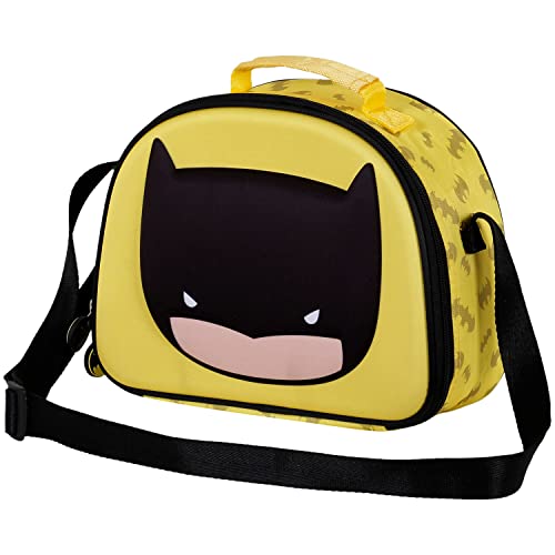 Sac à goûter 3D Batman DC Comics jaune avec poignée de transport et relief
