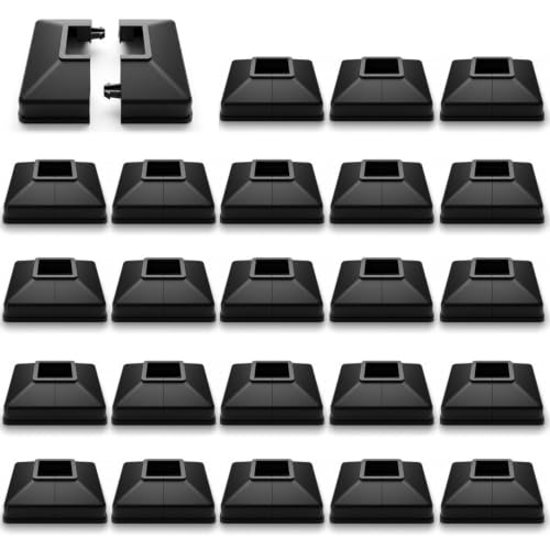 Image of Plastic Lower Post Base Cover, Decorative Square Railing Base Trim, Durable Fence Post Flange Skirt for Patio, Porch, Stair, and Railing Systems (24pack, Fit 1.25'' Post)